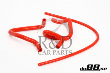 3507412, 3507413, 942700, Volvo, 740, 940, Heater, Hoses, Complement, Silicone, Red, 92-98