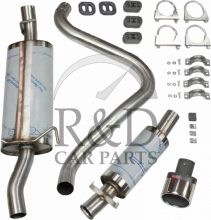 4528253, 4896296, 4966859, SAK60057S, Saab, 9-3, 900, Stainless, Steel, Sport, Exhaust, System, From, Middle, Silencer, 900ng/9-3v1, Turbo