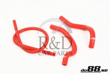 1266637, 460585, 942700, Volvo, 240, Heater, Hoses, Complement, Silicone, Red, Turbo, 1979-1984